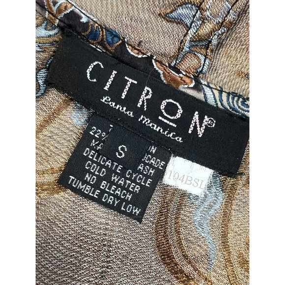 CITRON Santa Monica silk brocade button front jacket sz small/medium - Picture 5 of 5